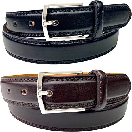 Photo 1 of 2 Pack: Barbados Leather Mens Belts
