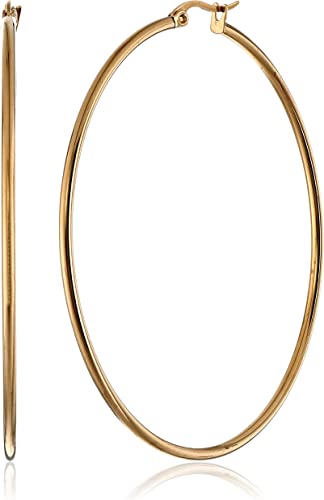 Photo 1 of Amazon Essentials Plated Stainless Steel Rounded Tube Hoop Earrings
