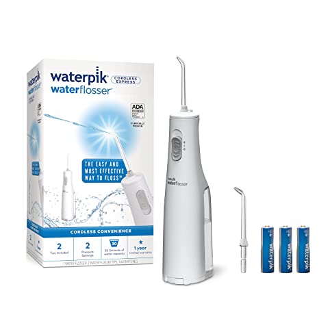 Photo 1 of     Waterpik Cordless Water Flosser, Battery Operated & Portable for Travel & Home, ADA Accepted Cordless Express, White WF-02
