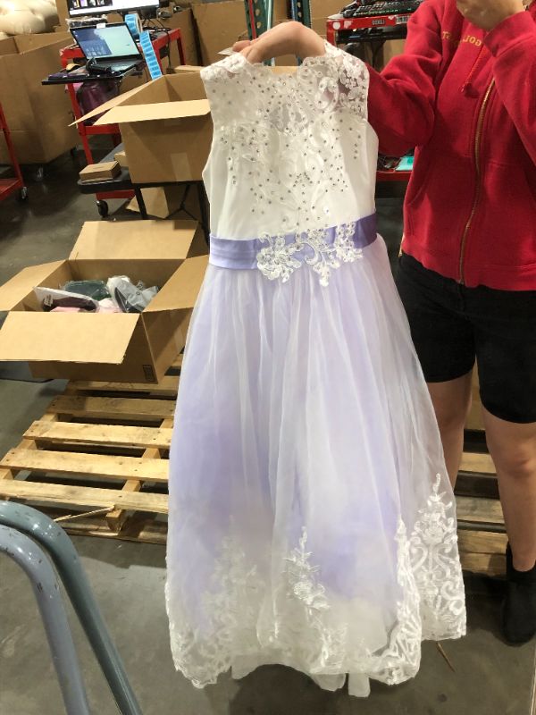 Photo 1 of 2017 Purple Ball Gown Tulle Flower Girl Dresses With Bow Ball Gown First Communion Dress for Girls Little Girls Pageant Dresses Kids SIZE12y - 13y 