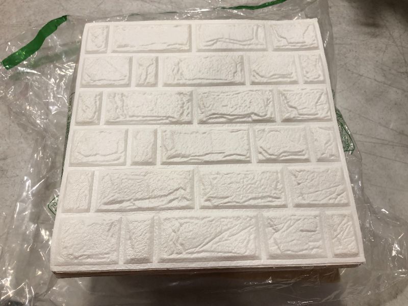 Photo 1 of 18 pcs wall foam tiles faux brick foam white bricks 12x12