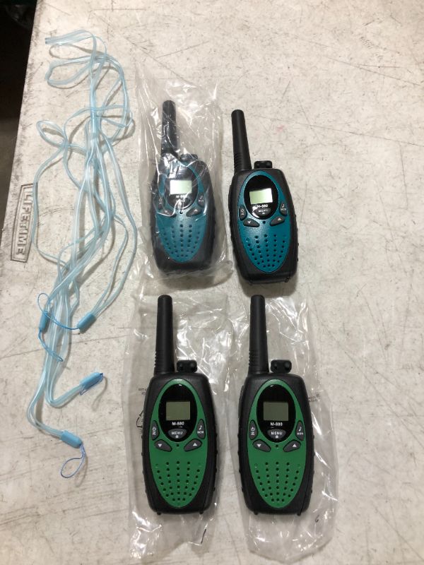 Photo 1 of Family travel  Walkie Talkie Set of 4, Teal & Green