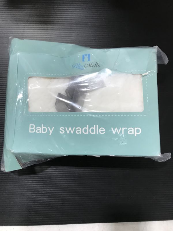 Photo 1 of BlueMello Baby Swaddle Blanket | Ultra-Soft Plush Essential for Infants 0-6 Months | Receiving Swaddling Wrap White | Ideal Newborn Registry and Toddler Boy Accessories | Perfect Baby Girl Shower Gift
