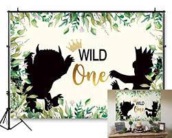 Photo 1 of Funnytree 7x5ft Soft Fabric Wild One 1st Birthday Party Backdrop No Wrinkles Durable Animals Themed Photography Background Jungle Baby Boy Photo Booth Banner Decorations
