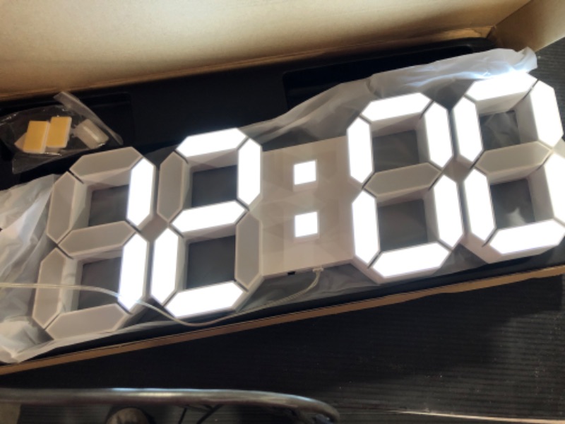 Photo 2 of 3D LED Digital Wall Clock with Remote Control