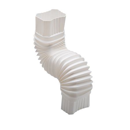 Photo 1 of Amerimax 2 in. H X 3 in. W X 7.5 in. L White Vinyl Gutter Elbow. 2 in pack
