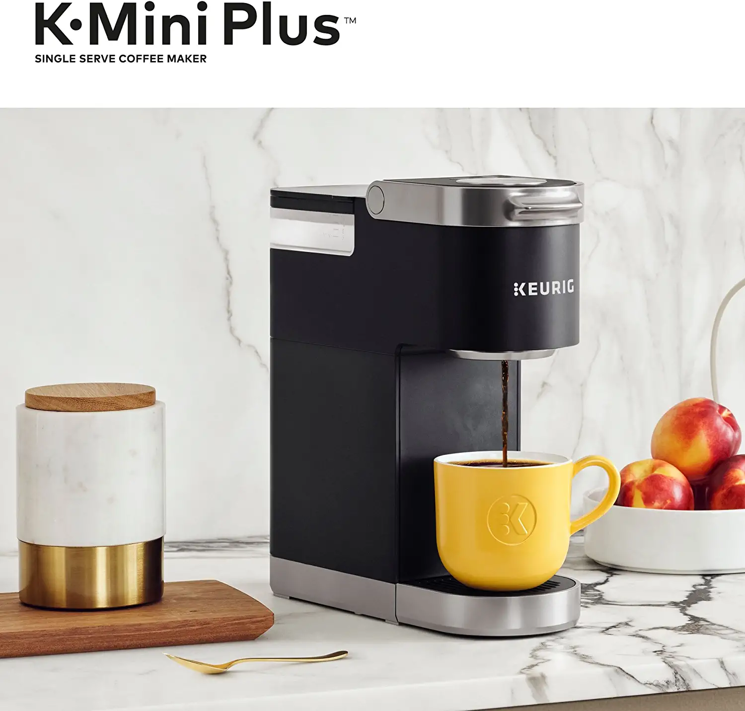 Photo 1 of Keurig K-Mini Plus Coffee Maker, Single Serve K-Cup Pod Coffee Brewer, 6 to 12 oz. Brew Size, Stores up to 9 K-Cup Pods, Black
