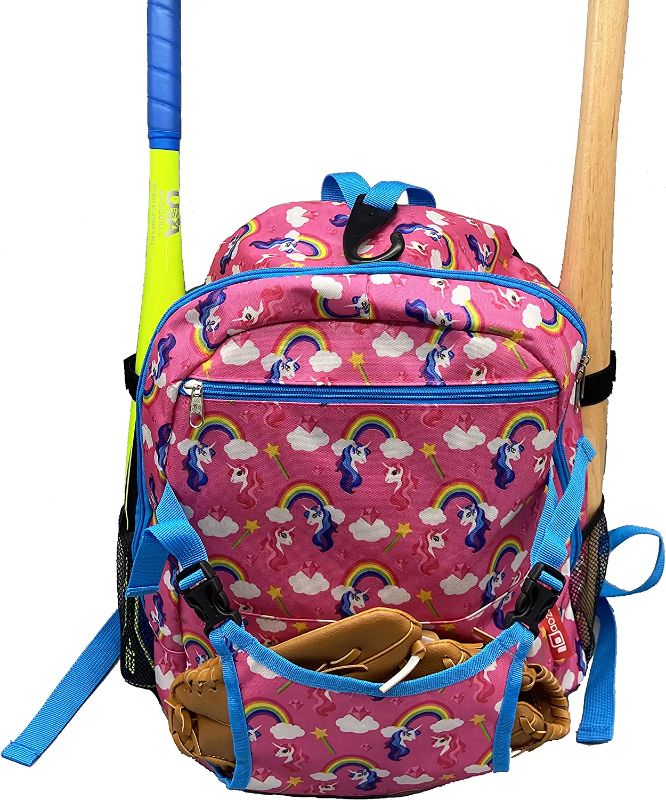 Photo 1 of Aozora Youth Tball and Baseball Backpack Bag Lightweight Baseball Bag Hold Bats, Helmet, Glove, Caps, Valuables Pocket, Fence Hook
