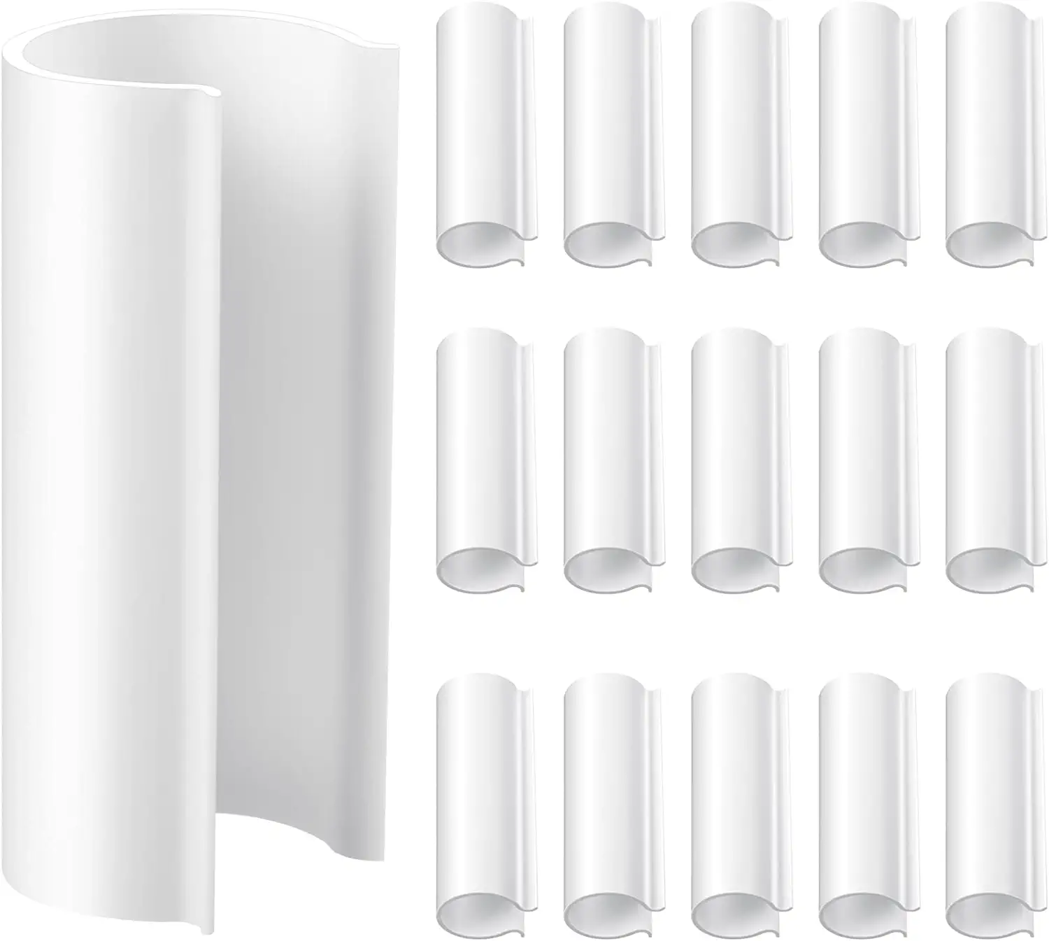 Photo 1 of 16 Pieces White Clamp for PVC Pipe Greenhouses, Row Covers, Shelters, Bird Protection, 2.4 Inches Long (for 1 Inch PVC Pipe)
