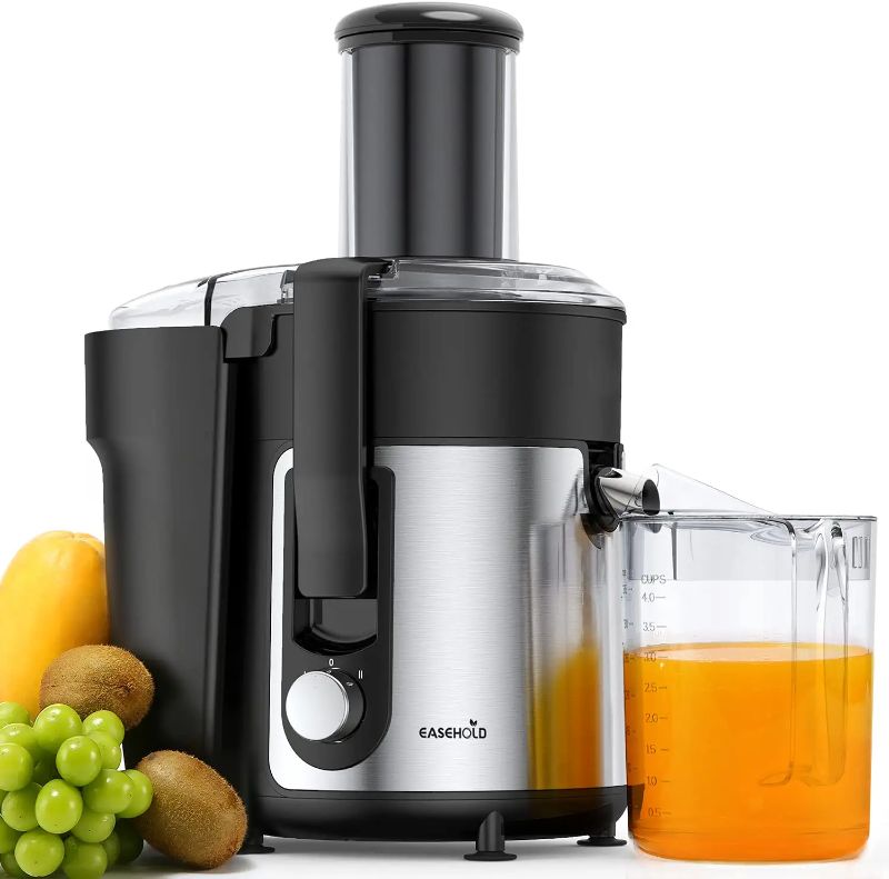 Photo 1 of EASEHOLD Upgraded Juicer Machine, Centrifugal Juice Extractor for Vegetable and Fruit, Anti-Drip, Easy to Clean, BPA-Free with Juice Jug and Pulp Container, 800W (max 1000W)
