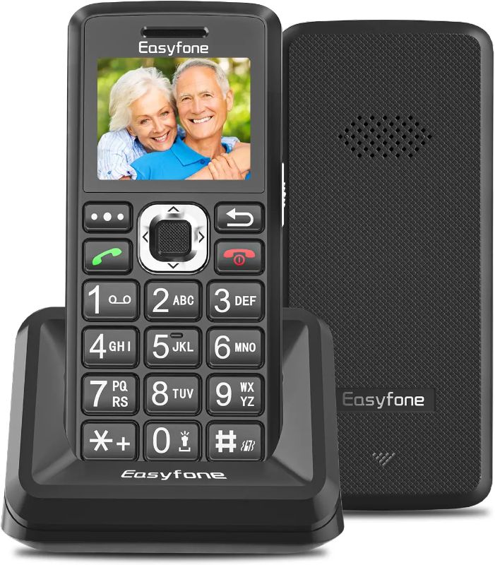 Photo 1 of Easyfone T200 4G Unlocked Big Button Senior Cell Phone, Easy-to-Use Basic Feature Mobile Phone for Elderly, Kids and Backup with SOS Button and Charging Dock, FCC/IC Certified (Black)
