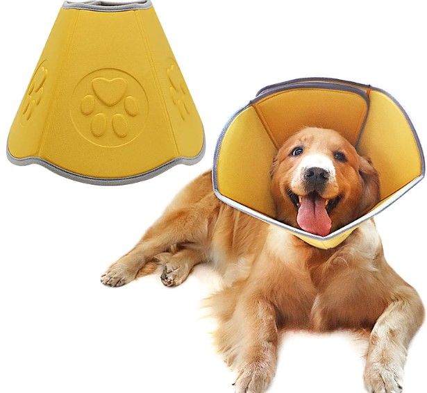 Photo 1 of Banooo Soft Dog Cones for Large Dogs, Pet After Surgery Recovery Collar, Dog Comfy Cone Collars Stop Licking Protective Collar for Medium Large Dogs Wound Healing
