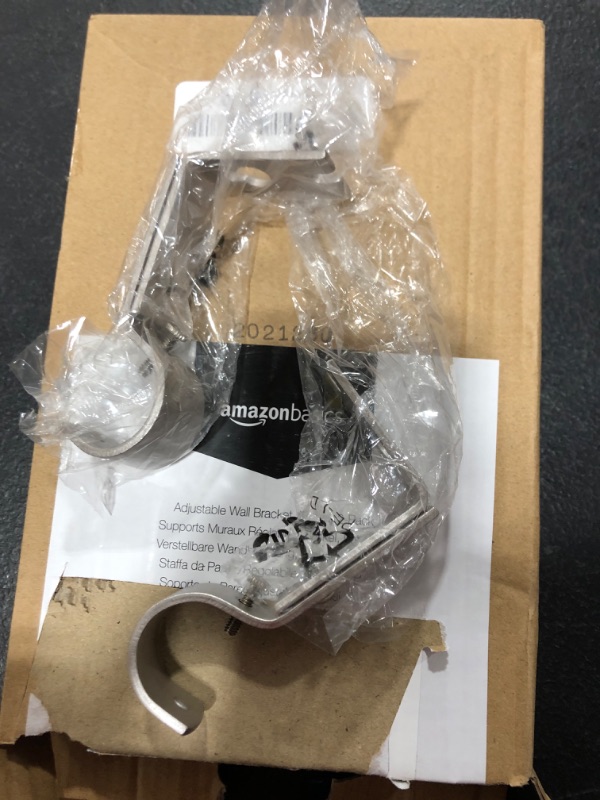 Photo 2 of AmazonBasics Adjustable Curtain Rod Wall Bracket Hooks