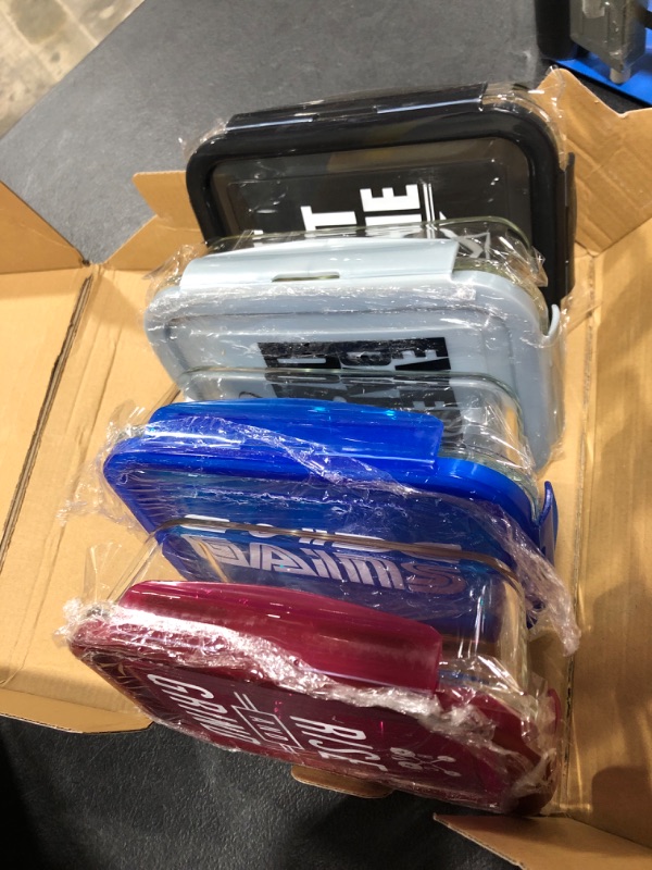 Photo 1 of 4 Pack - Glass Meal Prep Containers, Variety Colors
