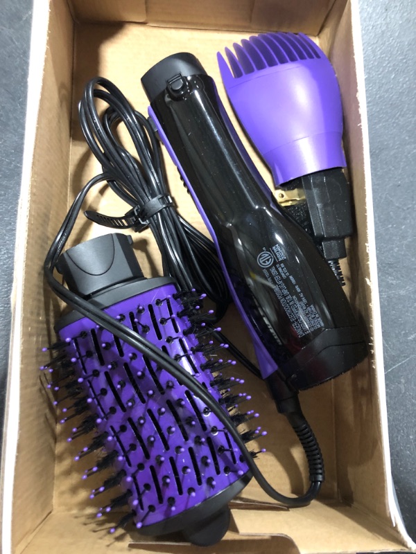 Photo 2 of INFINITIPRO BY CONAIR The Knot Dr. All-in-One Dryer Brush, Wet/Dry Styler, Hair Dryer and Volumizer, Black/Purple
