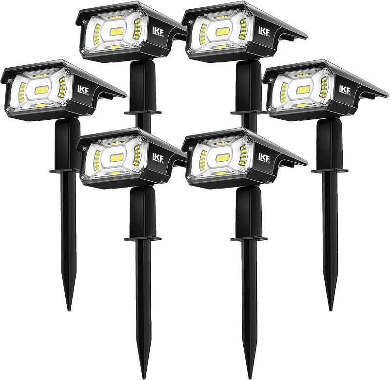 Photo 1 of LKF Solar Spotlights Outdoor, USB & Solar Powered Landscape Spotlights, IP65 Waterproof Wall Lights Auto On/Off, 40LEDs Garden Lights for Yard Backyard Walkway Driveway Patio, 6 Pack
