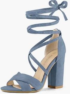 Photo 1 of Allegra K Women's Block Heeled Lace Up Sandals 9
