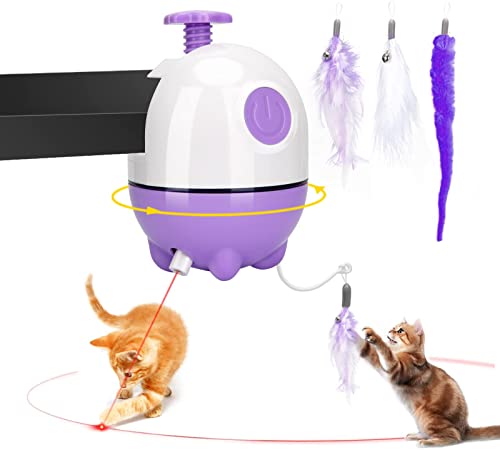 Photo 1 of Cat Toys Interactive, Cat LED Toy & Cat Feather Toys 2 in 1, Recharge Cat Exercise Toys for Indoor Cats, Adjustable Cat Toy Automatic LED, Cat Toys Interactive LED Automatic for Kitten
