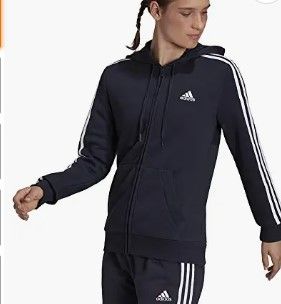 Photo 1 of adidas Women's Essentials Fleece 3-Stripes Full-Zip Hoodie M
