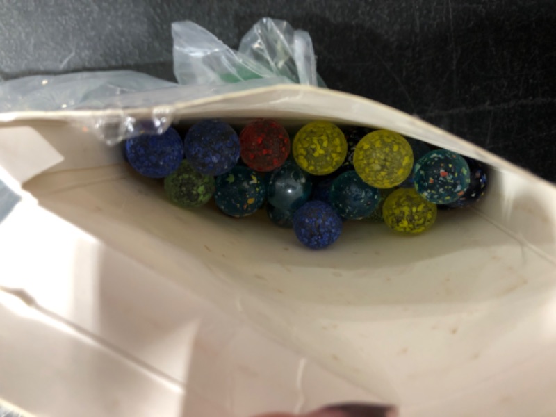 Photo 2 of 60 Pieces Glass Marbles for Marble Games, 0.63 inch , Flower Color 6 Colors.