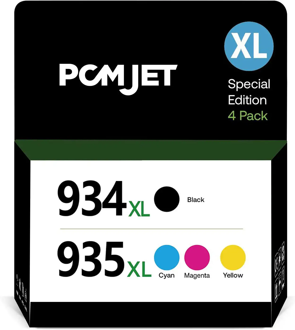 Photo 1 of 934XL 935 Ink Cartridges High Yield Combo Pack Compatible Replacement for Officejet 6830 6230 6815 6812 6835 6820 Printer (2 Black, 2 Cyan, 2 Yellow, 2 Magenta, 8 Packs)
