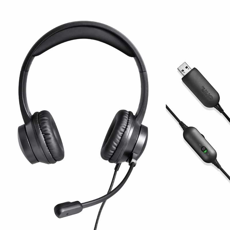 Photo 1 of Onn. USB Stereo Headset with Built-in Microphone and in-Line Volume Control, 6 Ft Cord
3 PACK