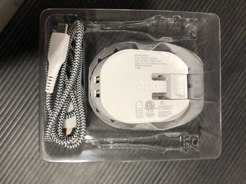 Photo 2 of Onn. Dual-Port Wall Charging Kit with USB-C to USB Cable
