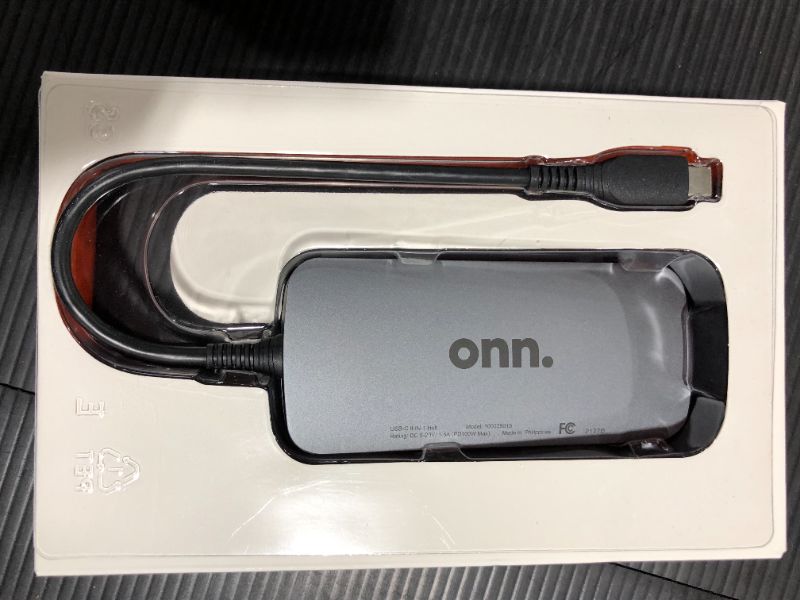 Photo 2 of Onn. USB -C 8-in-1 Type C Adapter with Gigabit Ethernet, 4K Mac HDMI Adapter
