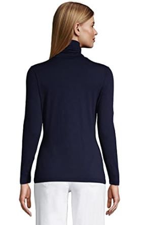 Photo 1 of Lands' End Women's Lightweight Fitted Long Sleeve Turtleneck Small Navy 