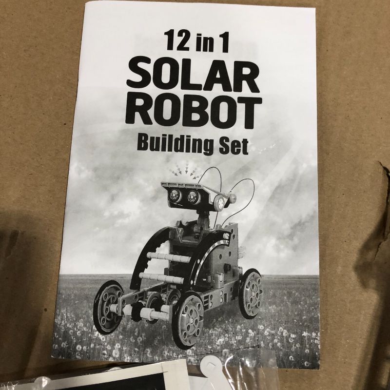 Photo 7 of mababa 12-in-1 Solar Robot Building Kit for Kids, STEM Educational Creation 190-Piece Kit with Solar Powered Motorized Engine and Gears for Boys and Girls Ages 8-12.
