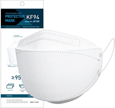 Photo 1 of [20Packs] KF94 - Face Protective Mask for Adult (White) Large White