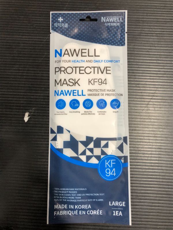 Photo 3 of [20Packs] KF94 - Face Protective Mask for Adult (White) Large White