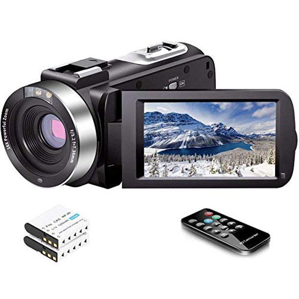 Photo 1 of LINNSE Video Camera Camcorder Full HD 1080P 30FPS 24.0 MP IR Night Vision Vlogging Camera Recorder 3.0 Inch IPS Screen 16X Zoom Camcorders YouTube Camera Remote Control with 2 Batteries