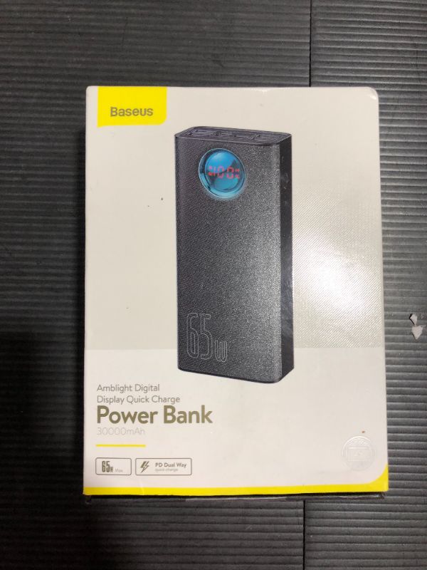 Photo 2 of Baseus Power Bank 30000mAh 65W PD Quick Charge QC3.0 Powerbank For Laptop External Battery Charger For iPhone 13 Samsung Xiaomi