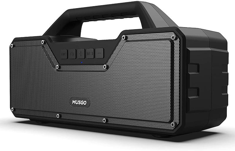 Photo 1 of Bluetooth Speakers, MUSGO Portable Wireless Bluetooth Speaker with Subwoofer, 60W HD Loud Stereo Sound and BassUp Technology, Waterproof Outdoor Speaker Suitable for Family Party Camping Travel Black
