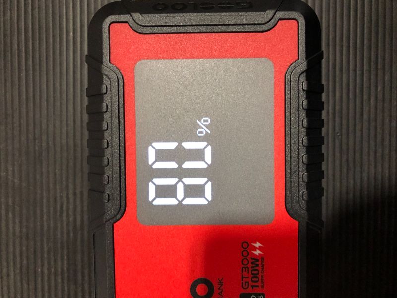 Photo 1 of GOOLOO GT3000 Jump Starter 3000A 100W 2-Way Fast Charging, SuperSafe 12V Lithium Portable Car Battery Booster Pack, IP65 Power Bank Charger Box with Jumper Cables for 8L Diesel and 10L Gas Engines