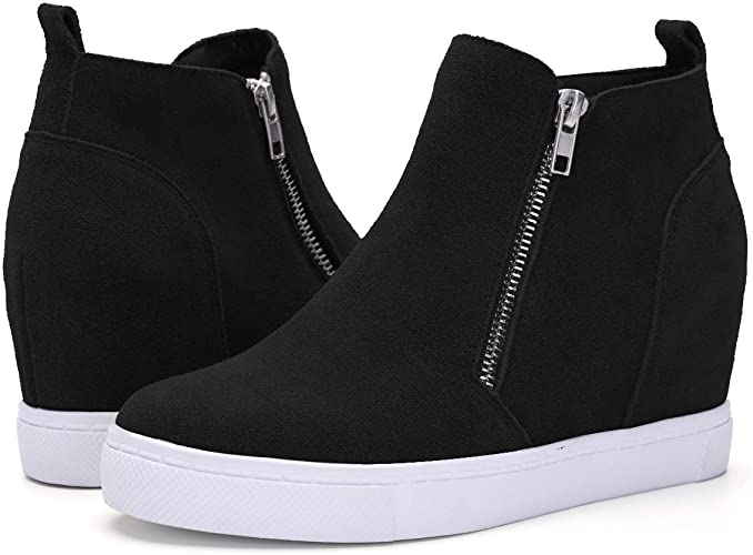 Photo 1 of Athlefit Women's Wedge Sneakers Hidden Heel Platform Wedge Booties Hidden Wedgie Sneakers
