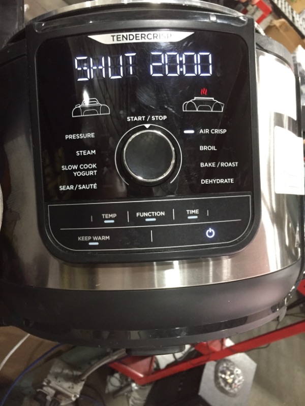 Photo 3 of Ninja FD401 Foodi 12-in-1 Deluxe XL 8 qt. Pressure Cooker & Air Fryer that Steams, Slow Cooks, Sears, Sautés, Dehydrates & More, with 5 qt. Crisper Basket, Deluxe Reversible Rack & Recipe Book, Silver
