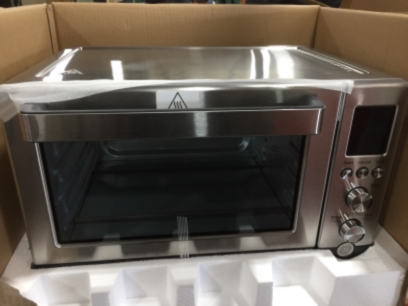 Photo 3 of GE Convection Toaster Oven | Quartz Heating Technology | Large Capacity Toaster Oven Complete With 7 Cook Modes & Oven Accessories | Countertop Kitchen Essentials | 1500 Watts | Stainless Steel
