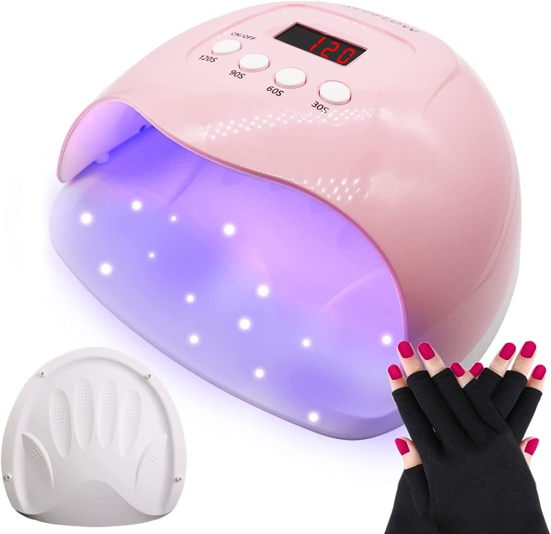 Photo 1 of RedFlow UV LED Nail Lamp,UV LED Light Gel Nail Polish Curing Lamp,UV Nail Dryer LED Light for Gel Polish,Uv Light with Palm Print Auxiliary Irradiation Position,with UV Protection Gloves
