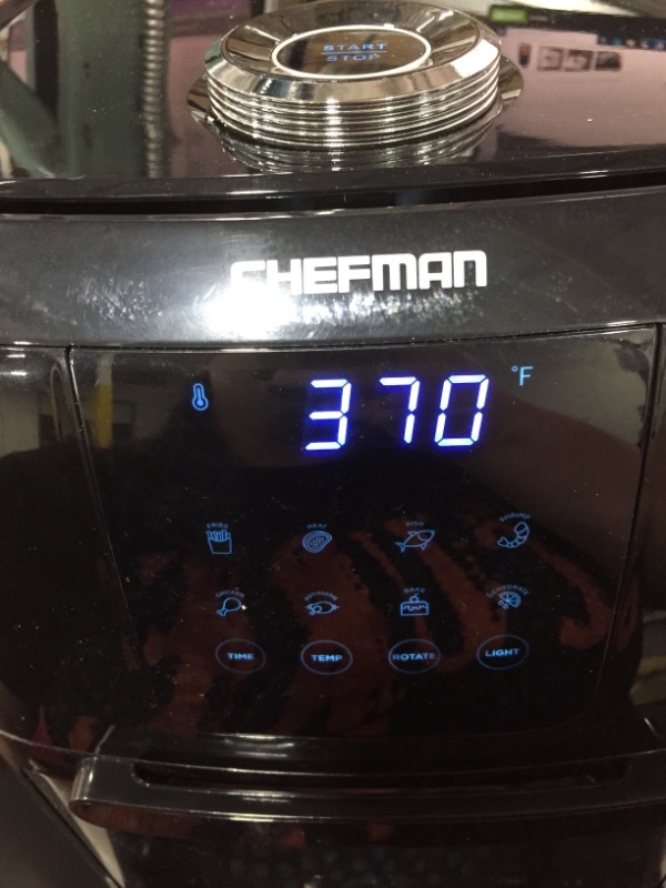 Photo 3 of Chefman 6.3 Quart Digital Air Fryer+ Rotisserie, Dehydrator, Convection Oven, 8 Touch Screen Presets Fry, Roast, Dehydrate & Bake, BPA-Free, Auto Shutoff, Accessories Included, XL Family Size, Black
