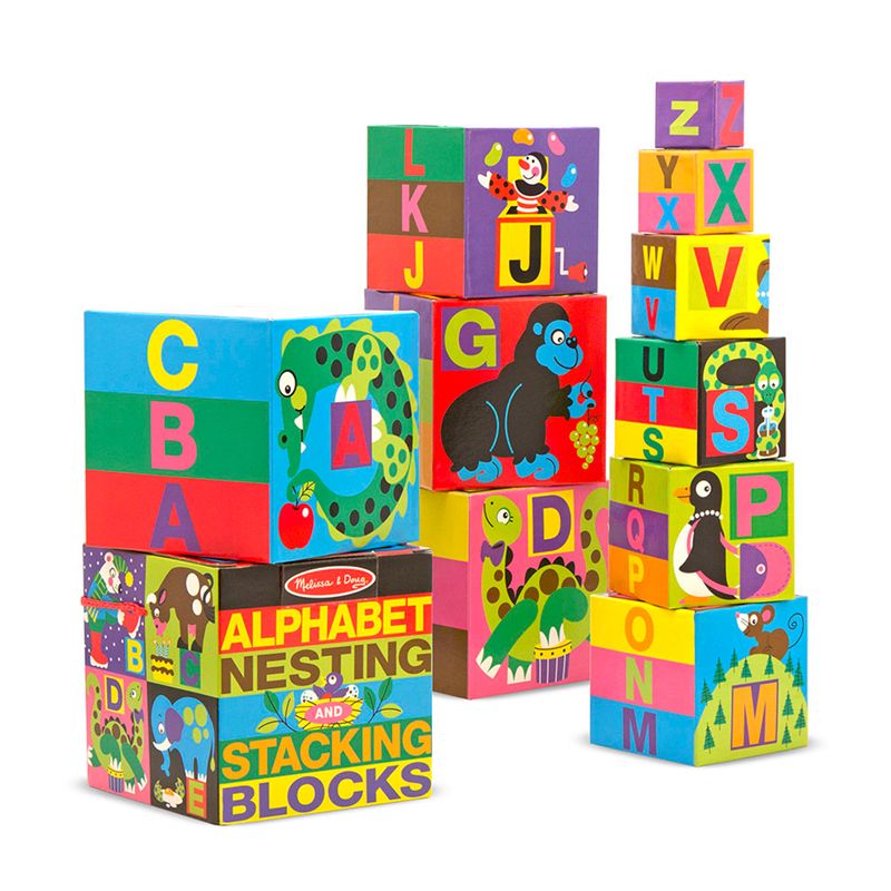 Photo 1 of Melissa & Doug Deluxe 9-Piece Alphabet Nesting and Stacking Blocks
