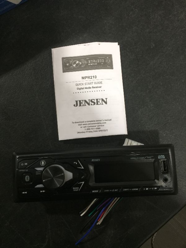 Photo 1 of JENSEN MPR210 7 Character LCD Single DIN Car Stereo Receiver, Push to Talk Assistant, Bluetooth, USB Fast Charging NEW Bluetooth MP3 NEW
