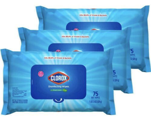 Photo 1 of 3PACK CLOROX DISINFECTING WIPES Fresh Scent Bleach Free Cleaning Wipes 75ct Each
