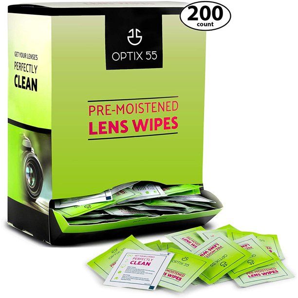 Photo 1 of Optix 55 Lens Wipes, 200 Count Pre-Moistened Eyeglass Cleaning Wipes
