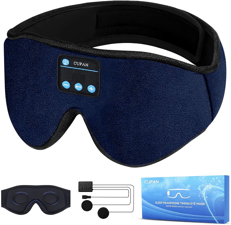 Photo 1 of 3-IN-1 Sleep Headphones & Bluetooth Sleep Mask & White Noise Machine for Sleeping,CUPAN 3D Wireless Music Sleeping Headphones with Timer,for Insomnia Travel Meditation,Cool Gadgets for Women Man(Blue)
