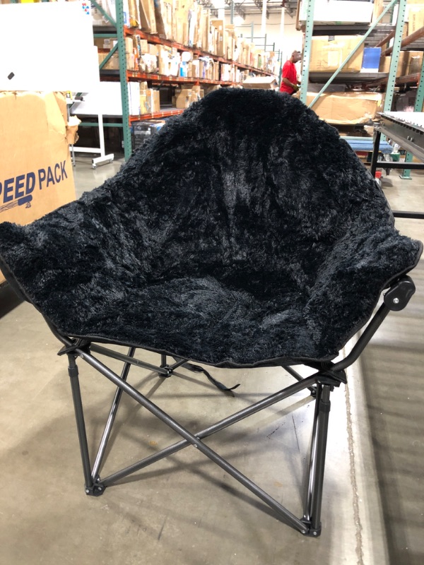 Photo 2 of ALPHA CAMP Plush Moon Saucer Chair with Carry Bag - Supports 350 LBS