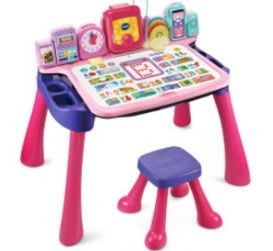 Photo 1 of VTech® Get Ready for School Learning Desk™ With Projector and Stool (Pink)
