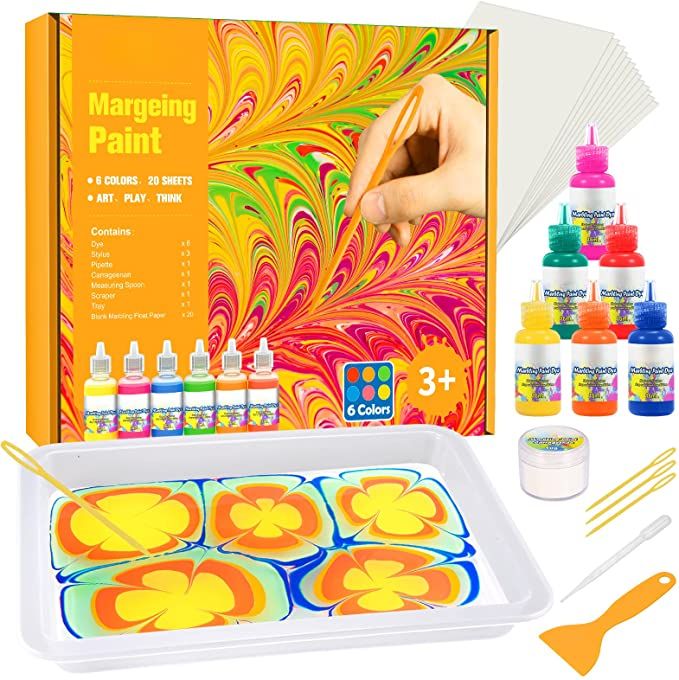 Photo 1 of Water Marbling Paint Art Kit for Kids: Arts and Crafts for Kids Girls Ages 8-12 Year Old Girls Boys Kids Toys Gifts for 6 7 8 9 10 11 12 Year Old Girls Kids Boys Gifts Toys Ages 6 7 8 9 10 11 12
