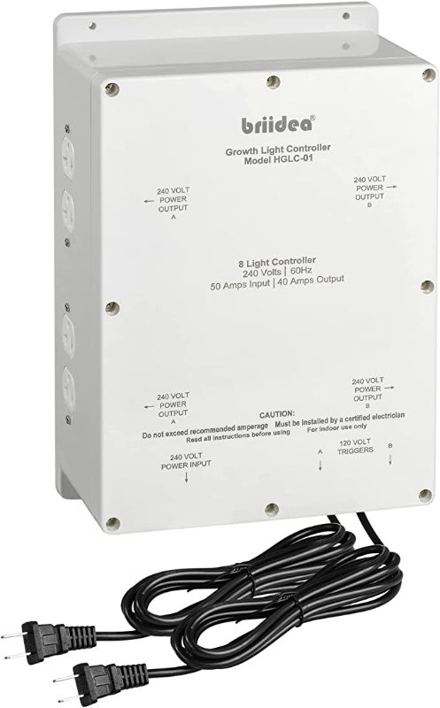 Photo 1 of 8-Light Controller, Briidea Lighting Relay Ballast Grow Light Controller 8000W 240V with Dual Trigger Cords
